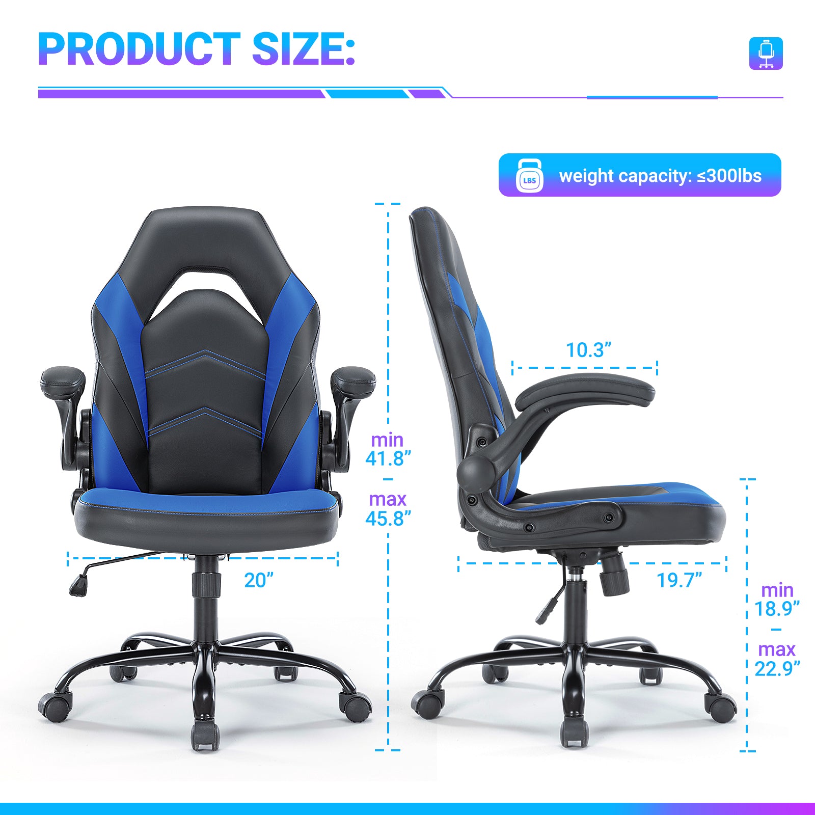 Leather Ergonomic Office Chair Swivel Computer Gaming Chair With Lumbar Support