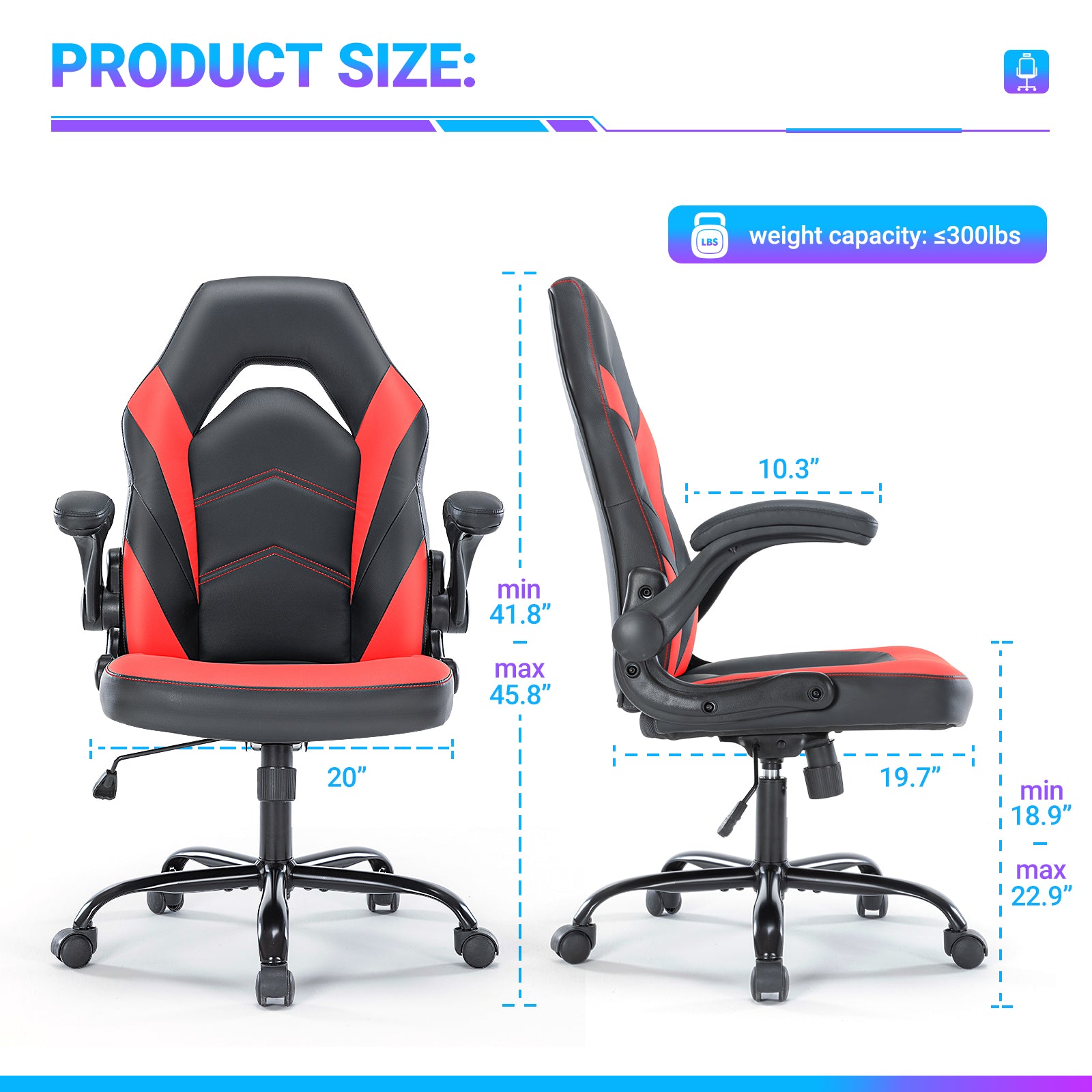 Leather Ergonomic Office Chair Swivel Computer Gaming Chair With Lumbar Support